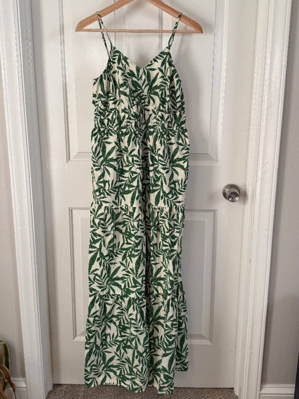 Like New Time & True Leaf Cami Maxi Dress, Size Small